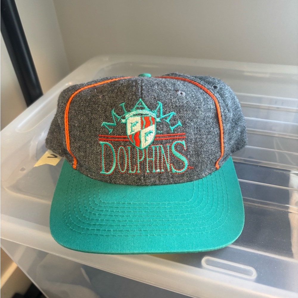 Vintage Miami Dolphins Gray and Teal SnapBack